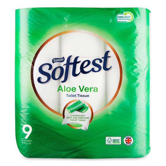 Saxon Aloe Vera 3 Ply Toilet Tissue 9 Pack